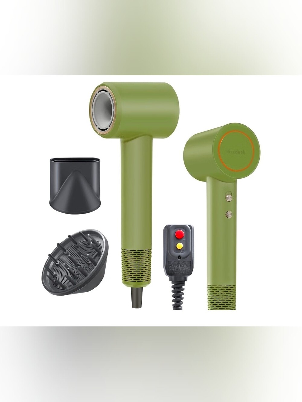 High Speed Fast Drying 500 Million 1627W Ion Hair Dryer, Green
